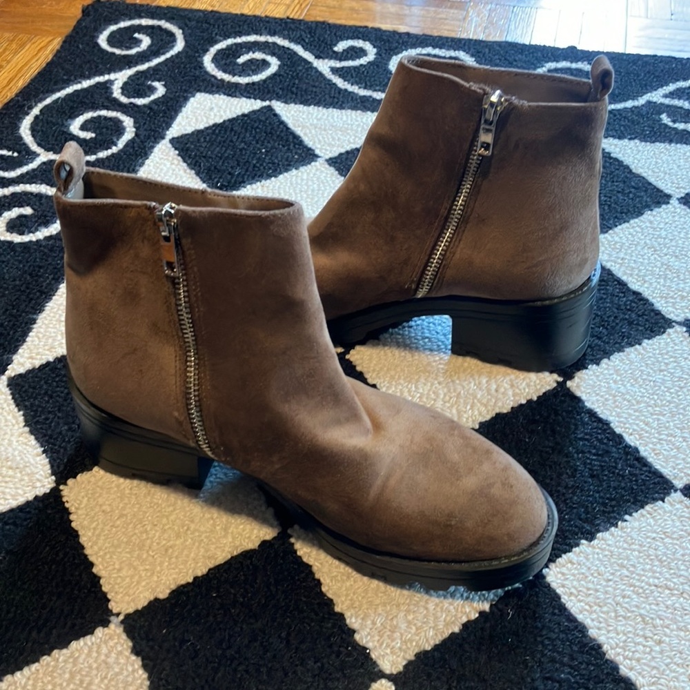 Forever 21 Brown Faux Suede Ankle Boots